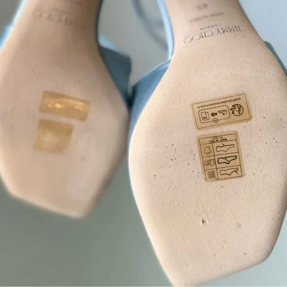 New JIMMY CHOO Azia 95 Heeled Sandals - Ice Blue $1,150 40 - Picture 6 of 13